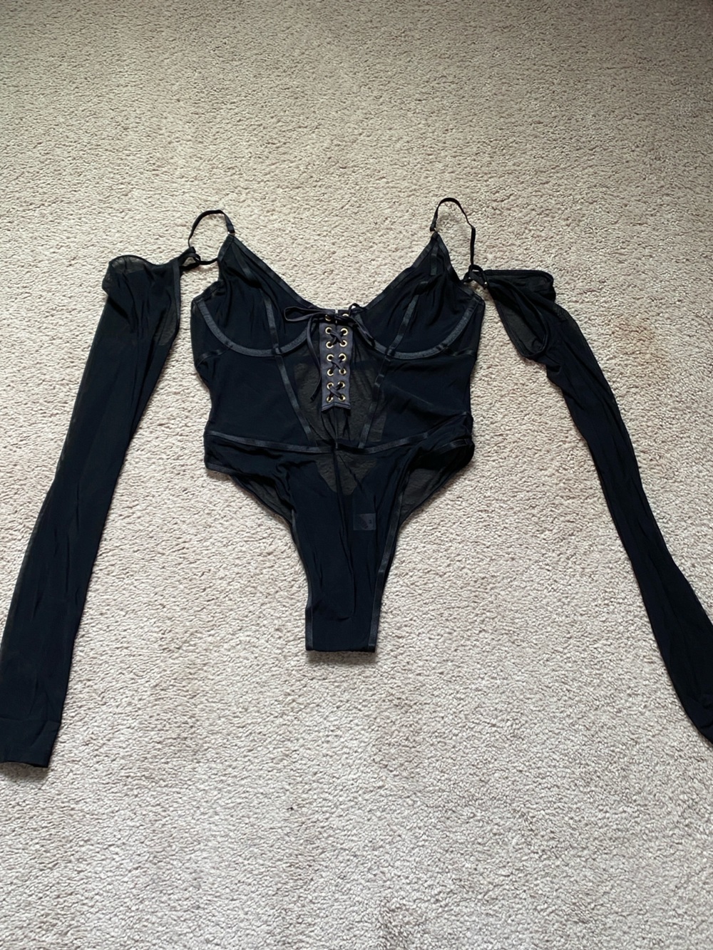 NWT Parade Sheer Sculpt Convertible Body Suit, Silky Mesh, Size M